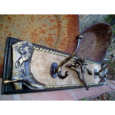 Cowboy Boots Western Cowhide Hook Rack